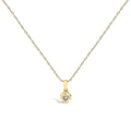 14K Yellow Gold Plated Sterling Silver 1/5 Cttw Diamond Swirl Pendant Necklace-0