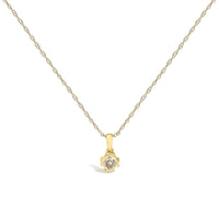 14K Yellow Gold Plated Sterling Silver 1/5 Cttw Diamond Swirl Pendant Necklace