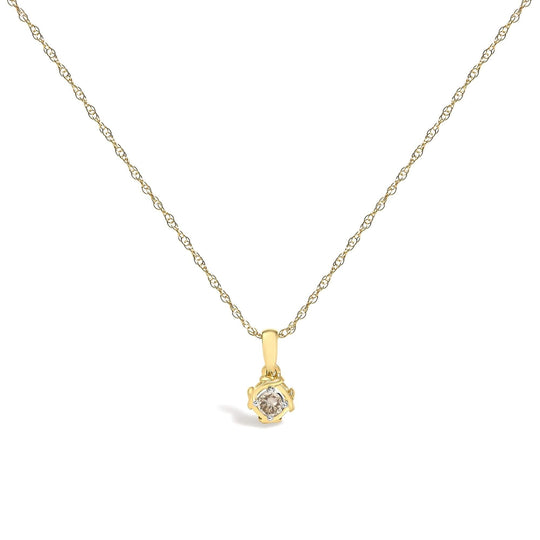 14K Yellow Gold Plated Sterling Silver 1/5 Cttw Diamond Swirl Pendant Necklace-0