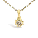14K Yellow Gold Plated Sterling Silver 1/5 Cttw Diamond Swirl Pendant Necklace-1 thumbnail 2