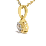 14K Yellow Gold Plated Sterling Silver 1/5 Cttw Diamond Swirl Pendant Necklace-3 thumbnail 4