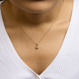 14K Yellow Gold Plated Sterling Silver 1/5 Cttw Diamond Swirl Pendant Necklace-2 thumbnail 3
