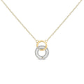 14K Yellow Gold Plated Sterling Silver 1/3 Cttw Diamond Interlocking Circles Necklace-0
