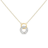 14K Yellow Gold Plated Sterling Silver 1/3 Cttw Diamond Interlocking Circles Necklace-0 thumbnail 1