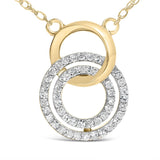 14K Yellow Gold Plated Sterling Silver 1/3 Cttw Diamond Interlocking Circles Necklace-1 thumbnail 2