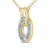 14K Yellow Gold Plated Sterling Silver 1/3 Cttw Diamond Interlocking Circles Necklace-3 thumbnail 4