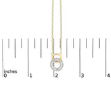 14K Yellow Gold Plated Sterling Silver 1/3 Cttw Diamond Interlocking Circles Necklace-4 thumbnail 5