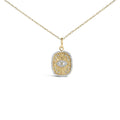 14K Yellow Gold Plated Sterling Silver 3/8 Cttw Diamond Evil Eye Pendant Necklace-0