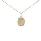 14K Yellow Gold Plated Sterling Silver 3/8 Cttw Diamond Evil Eye Pendant Necklace-0 thumbnail 1