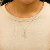 14K Yellow Gold Plated Sterling Silver 3/8 Cttw Diamond Evil Eye Pendant Necklace-2 thumbnail 3