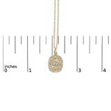 14K Yellow Gold Plated Sterling Silver 3/8 Cttw Diamond Evil Eye Pendant Necklace-4 thumbnail 5