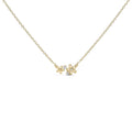 14K Yellow Gold Plated Sterling Silver Diamond Accent Floral Pendant Necklace-0