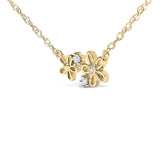 14K Yellow Gold Plated Sterling Silver Diamond Accent Floral Pendant Necklace-3 thumbnail 4