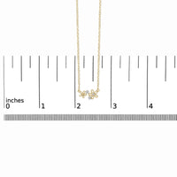14K Yellow Gold Plated Sterling Silver Diamond Accent Floral Pendant Necklace