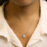 14K Yellow Gold Plated Sterling Silver 3/8 Cttw Diamond Cluster Pendant Necklace-2 thumbnail 3
