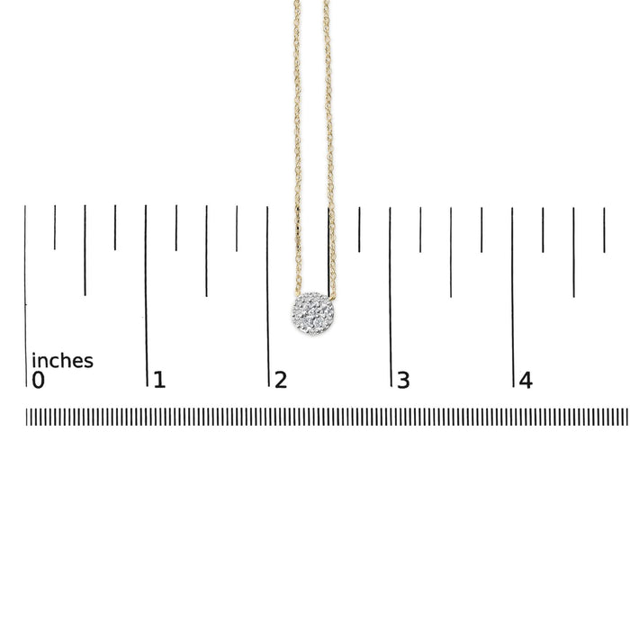 14K Yellow Gold Plated Sterling Silver 3/8 Cttw Diamond Cluster Pendant Necklace