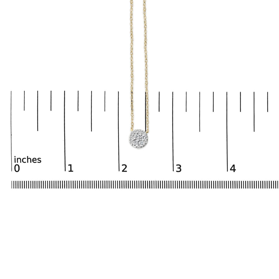 14K Yellow Gold Plated Sterling Silver 3/8 Cttw Diamond Cluster Pendant Necklace
