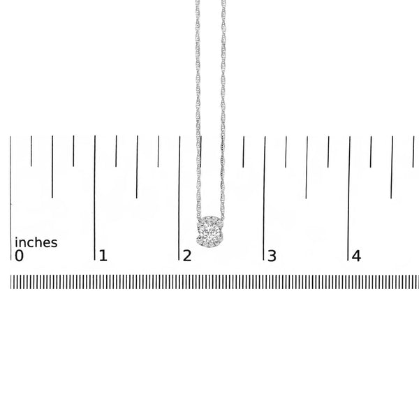 .925 Sterling Silver 1.0 Cttw Lab Grown Round-Cut Diamond Pendant Necklace 18
