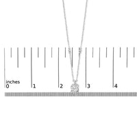 Sterling Silver 1.00 Cttw Lab Grown Diamond Oval Halo Pendant Bezel Station Necklace