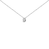 Sterling Silver 1/2 Cttw Lab Grown Diamond Oval Halo Pendant Necklace-0 thumbnail 1