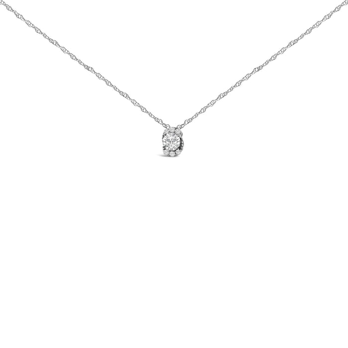 Sterling Silver 1/2 Cttw Lab Grown Diamond Oval Halo Pendant Necklace