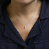 Sterling Silver 1/2 Cttw Lab Grown Diamond Oval Halo Pendant Necklace-2 thumbnail 3