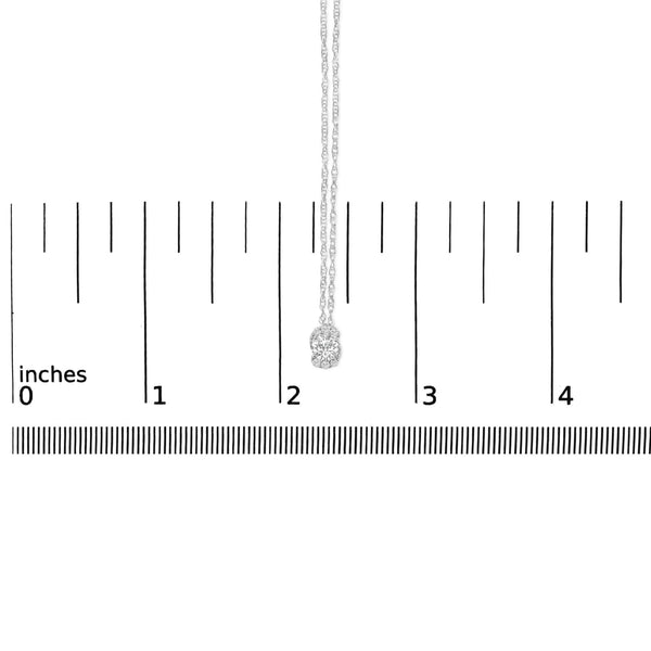 Sterling Silver 1/2 Cttw Lab Grown Diamond Oval Halo Pendant Necklace