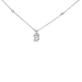 Sterling Silver 5/8 Cttw Lab Grown Diamond Oval Halo Pendant Necklace-0