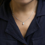 Sterling Silver 5/8 Cttw Lab Grown Diamond Oval Halo Pendant Necklace-2 thumbnail 3
