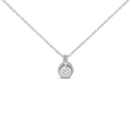 925 sterling silver necklace with halo-set lab grown diamond pendant