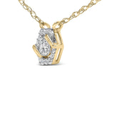 14K Yellow Gold Plated Sterling Silver 3/8 Cttw Lab Grown Diamond Hex Halo Pendant Necklace-3 thumbnail 4