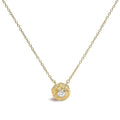 14K Yellow Gold Plated Sterling Silver 1/5 Cttw Lab Grown Diamond Rose Pendant Necklace-0