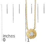 14K Yellow Gold Plated Sterling Silver 1/5 Cttw Lab Grown Diamond Rose Pendant Necklace-4 thumbnail 5