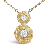 14K Yellow Gold Plated Sterling Silver 1/2 Cttw Lab Grown Diamond Rose Pendant Necklace-1 thumbnail 2