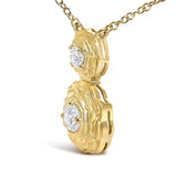 14K Yellow Gold Plated Sterling Silver 1/2 Cttw Lab Grown Diamond Rose Pendant Necklace-3 thumbnail 4