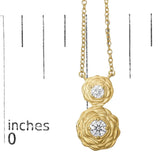 14K Yellow Gold Plated Sterling Silver 1/2 Cttw Lab Grown Diamond Rose Pendant Necklace-4 thumbnail 5