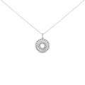 Sterling Silver 1 1/6 Cttw Diamond Openwork Medallion Pendant Necklace-0