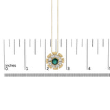 14K Yellow Gold Plated .925 Sterling Silver Lab Grown Emerald and Baguette Diamond Medallion Pendant Necklace-4 thumbnail 5