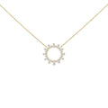 14K Yellow Gold Plated Sterling Silver 3/4 Cttw Diamond Starburst Pendant Necklace-0