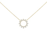 14K Yellow Gold Plated Sterling Silver 3/4 Cttw Diamond Starburst Pendant Necklace-0 thumbnail 1