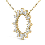 14K Yellow Gold Plated Sterling Silver 3/4 Cttw Diamond Starburst Pendant Necklace-3 thumbnail 4