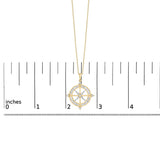 14K Yellow Gold Plated Sterling Silver 3/4 Cttw Diamond Compass Medallion Pendant Necklace-4 thumbnail 5