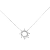 Sterling Silver 5/8 Cttw Diamond Starburst Medallion Pendant Necklace-0 thumbnail 1
