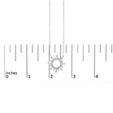 Sterling Silver 5/8 Cttw Diamond Starburst Medallion Pendant Necklace-4 thumbnail 5