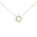 14K Yellow Gold Plated Sterling Silver 5/8 Cttw Diamond Open Starburst Pendant Necklace-0