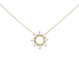 14K Yellow Gold Plated Sterling Silver 5/8 Cttw Diamond Open Starburst Pendant Necklace-0 thumbnail 1