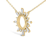 14K Yellow Gold Plated Sterling Silver 5/8 Cttw Diamond Open Starburst Pendant Necklace-3 thumbnail 4