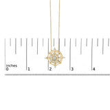 14K Yellow Gold Plated Sterling Silver 1/3 Cttw Diamond Compass Pendant Necklace-4 thumbnail 5
