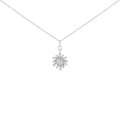 Sterling Silver 3/8 Cttw Diamond Starburst Medallion Pendant Necklace-0