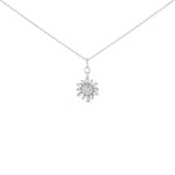 Sterling Silver 3/8 Cttw Diamond Starburst Medallion Pendant Necklace-0 thumbnail 1